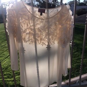 ANTHONY studio White Blouse with Petals